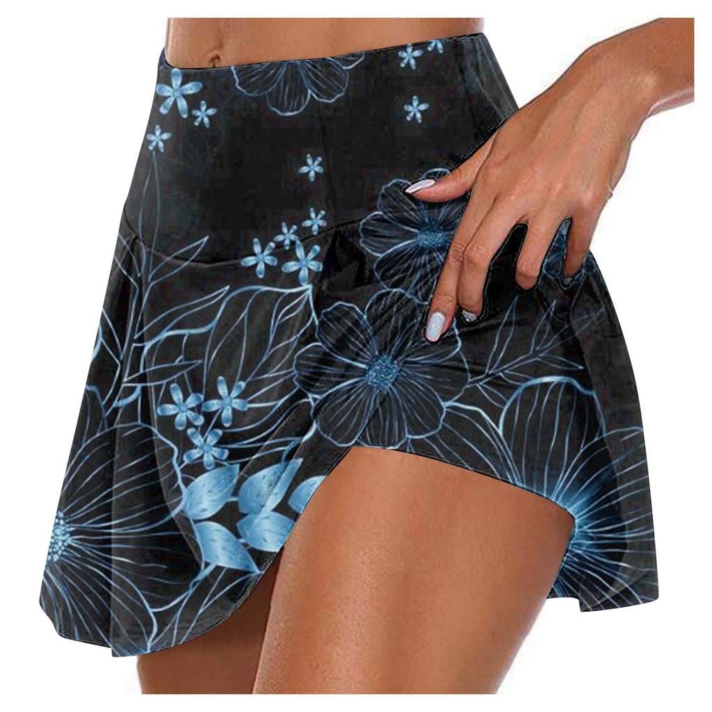 Женские спортивные эластичные плиссированные теннисные юбки для бега, йоги, внутренние шорты, эластичные спортивные шорты для гольфа