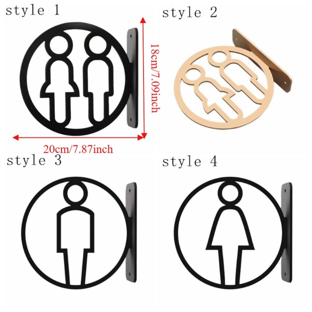 2D Flat Acrylic Bathroom Sign Detachable Washroom Door Sign Sleek Finish Toilet Signs Offices