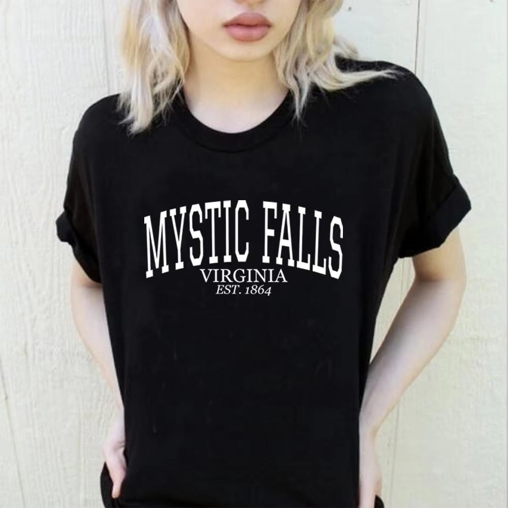 Camiseta del programa de televisión de Vampire Diaries Mystic Falls Virginia Est.1864 camisa Salvatore Brothers Stefan y Damon