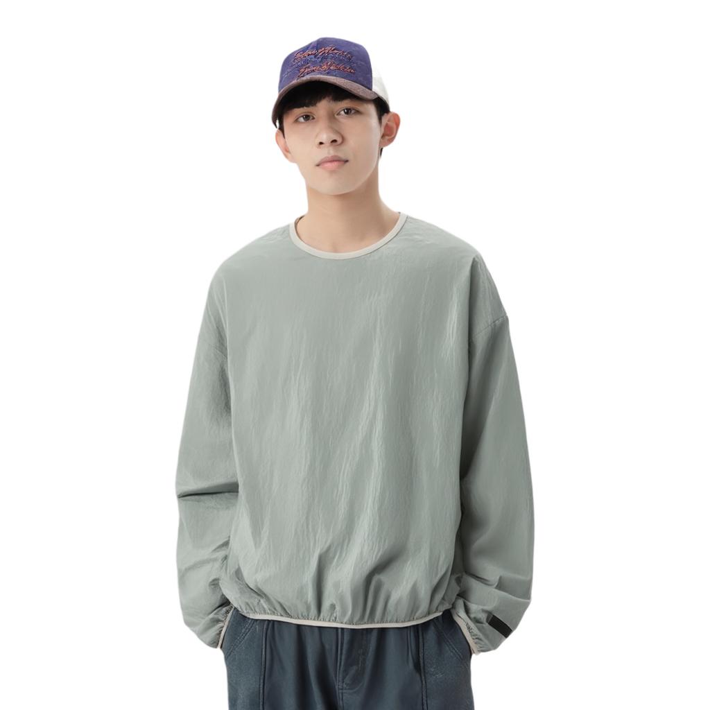 Fear of God Essentials Складной нейлоновый пуловер с круглым вырезом Seal Мужские топы Серый 186SP244065F