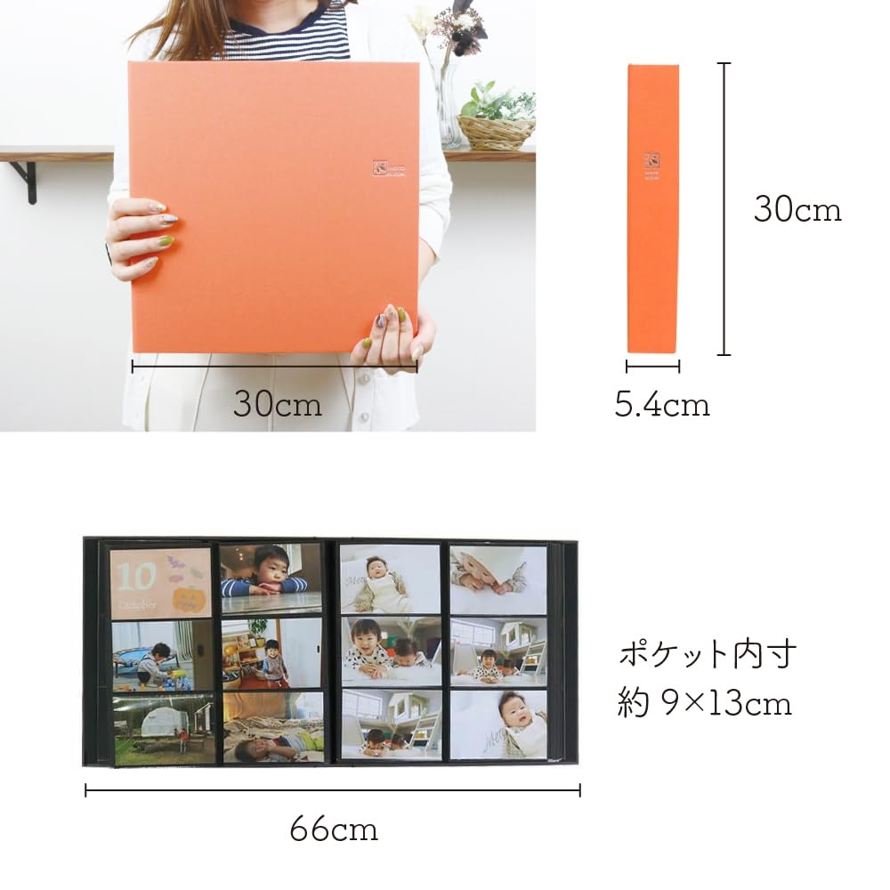 Large Capacity 6-Pocket Photo Album by Nakabayashi, Therapy Color, L-size 2-column x 3-tier type, Holds 480 L-size photos, TCPK-6L-480-WP/Wish