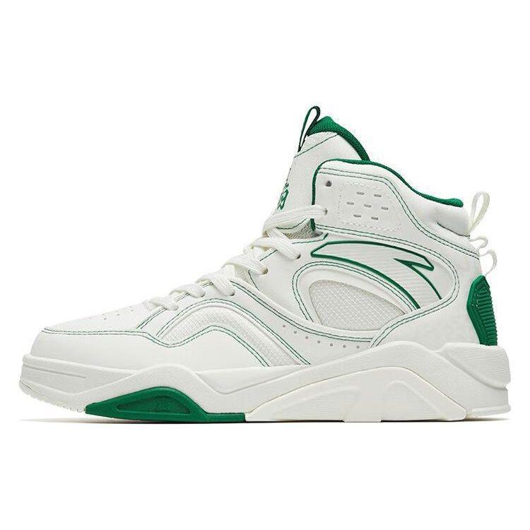 Anta Flame 3.0 Fabric Leather High-Top Skate Shoes Men Skate Shoes White Green 112248088-10