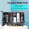 4 Port M.2 NVME SSD To PCIE X16 Adapter Converter Card Support 2230/2242/2260/2280 Host Controller Expansion Card LED Indicator