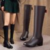 Женские сапоги на высоком каблуке с универсальным темпераментом и толстым каблуком.. Новые осенне-зимние сапоги оверсайз.