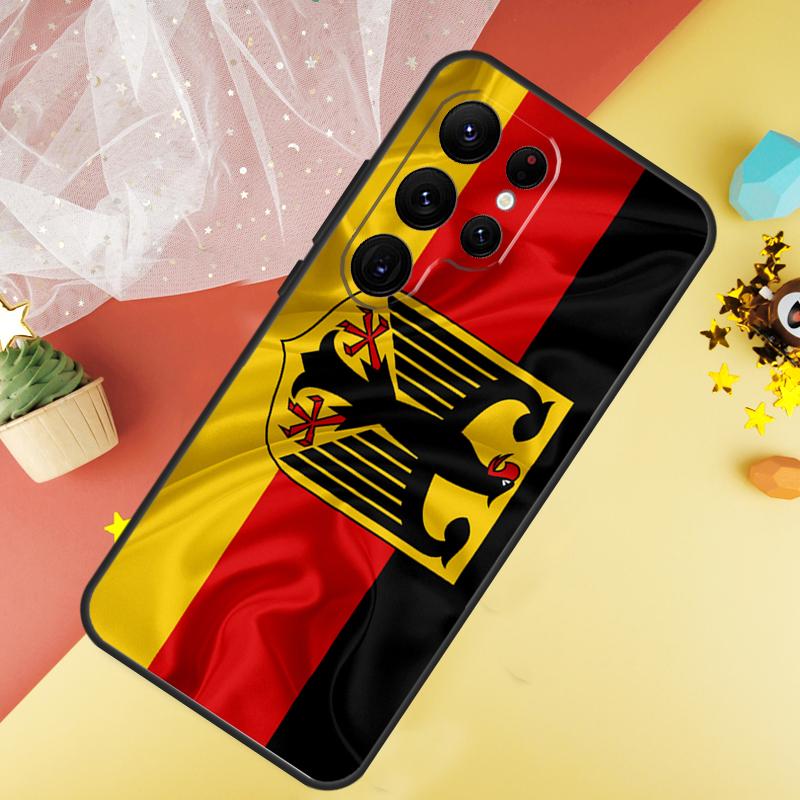 Germany Flag Banner Phone Case For Samsung Galaxy S25 FE S23 S21 S20 S22 S24 S26 Ultra S10 S26 Plus Cover Coque