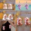 5Pair 2D Flat Animal Pendant Earrings Fashion Jewelry Drop Earrings Creative Charms Dangler  Gifts