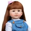 23'' Мягкая кукла для девочки Reborn, имитация, милая, тяжелая, реалистичная, с прошитыми волосами, на день рождения новорожденного