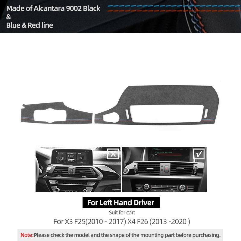 For BMW X3 F25 X4 F26 Made of Alcantara Center Console Air Vent Outlet Trim Frame Performance Stickers Car Interior Accessories