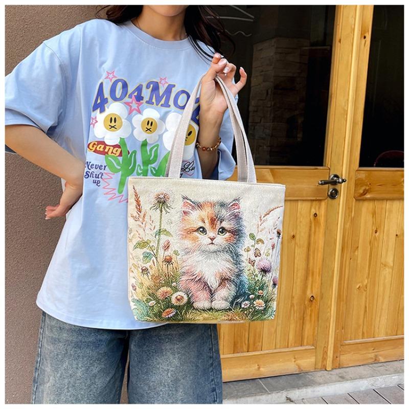 Новое искусство и студент-художник холщовая сумка мультяшная Харадзюку периферийная большая вместимость портативная сумка для покупок милая женская сумка через плечо