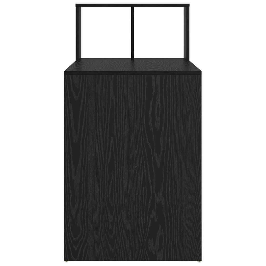 Desk with Shelf Black Oak Effect 108 x 55 x 103.5 cm