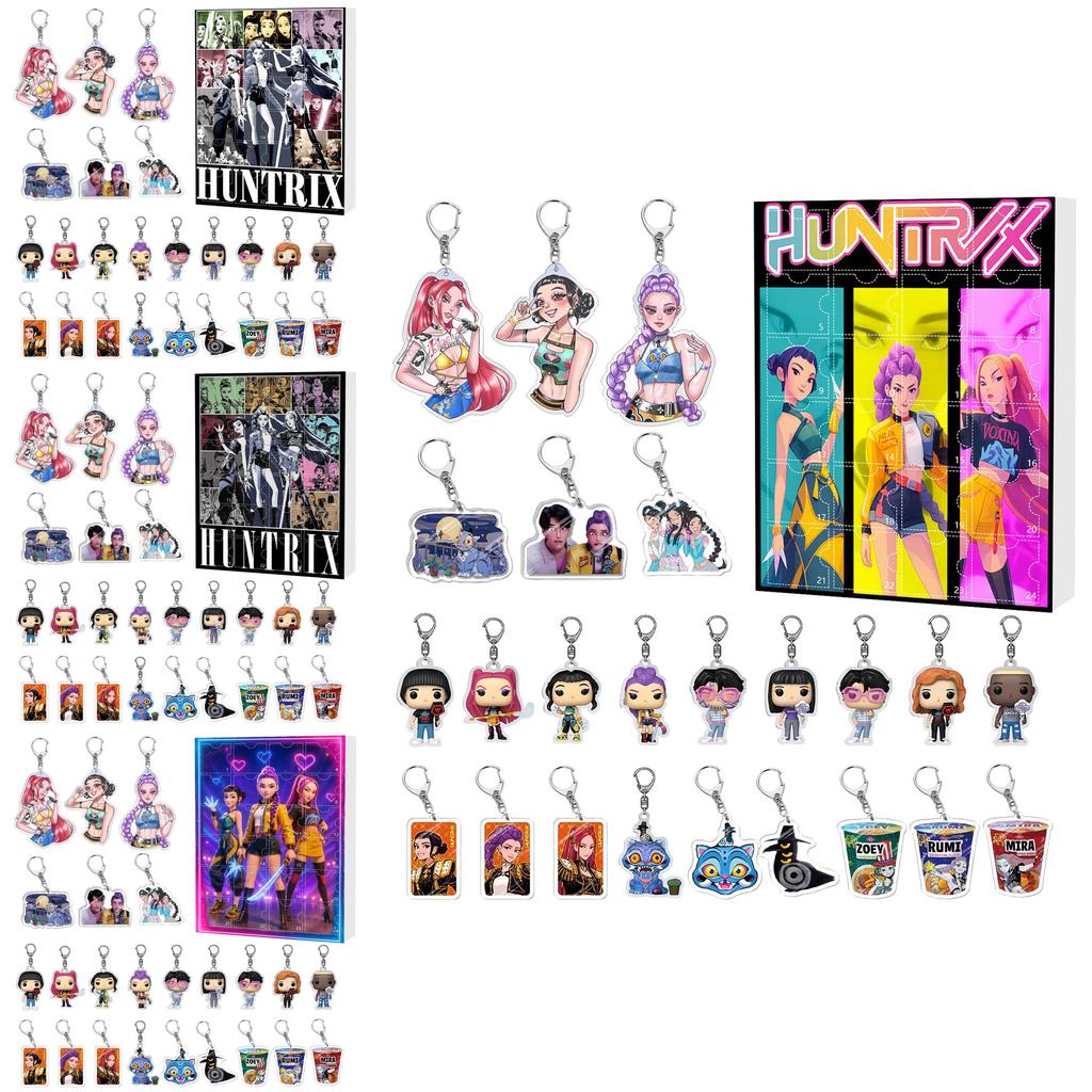 Hunter Advent Calendar With 24 Acrylic Car Pendant Keychains For Gift Giving