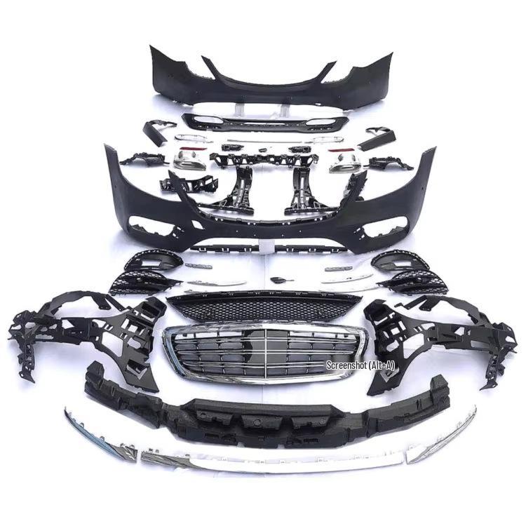 W222 S-Class Front Bumper Grille, Diffuser, and Spoiler Upgrade Kit