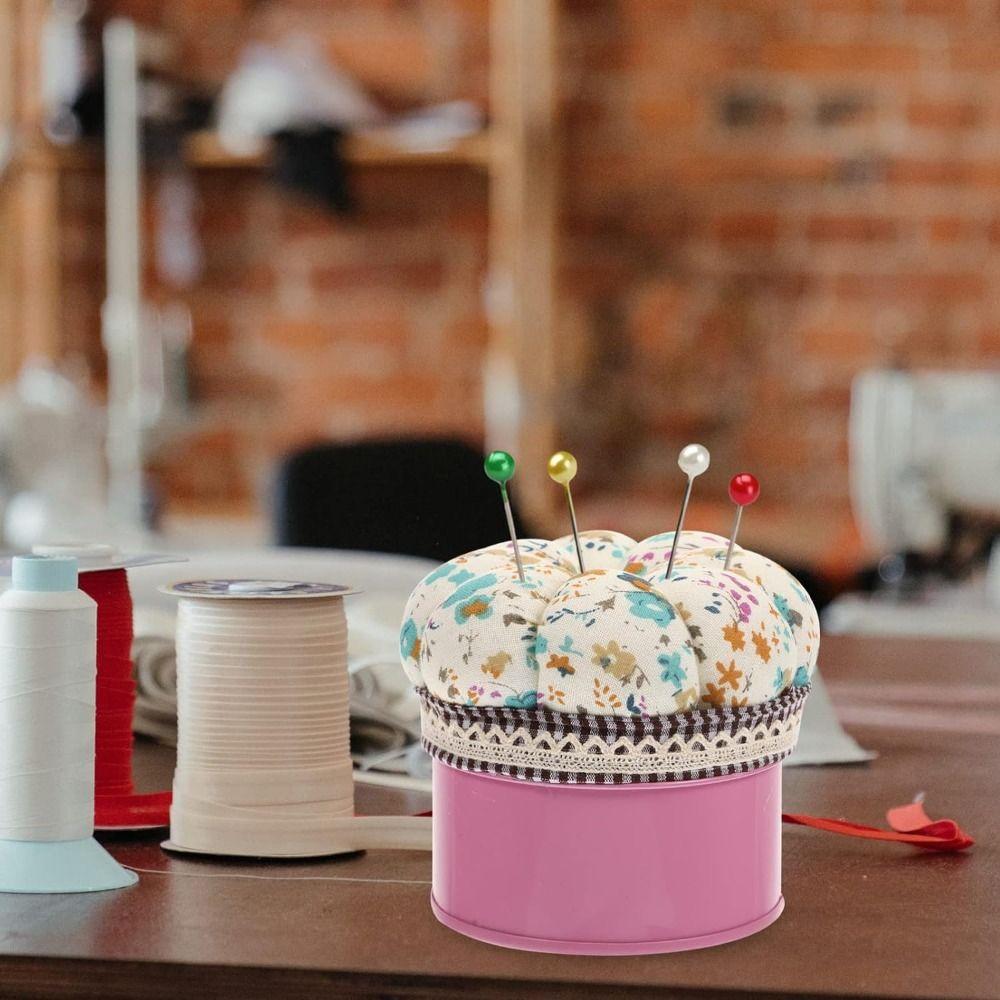 Pumpkin Shap Sewing Pin Cushion Button Storage Needle Holder  Sewing Embroidery Accessories