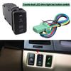 1PC 12V Car Dual Toggle Switch LED Light Bar Blue/Green On-Off Push Switch Button With Cable For OBD2 Car Accessories