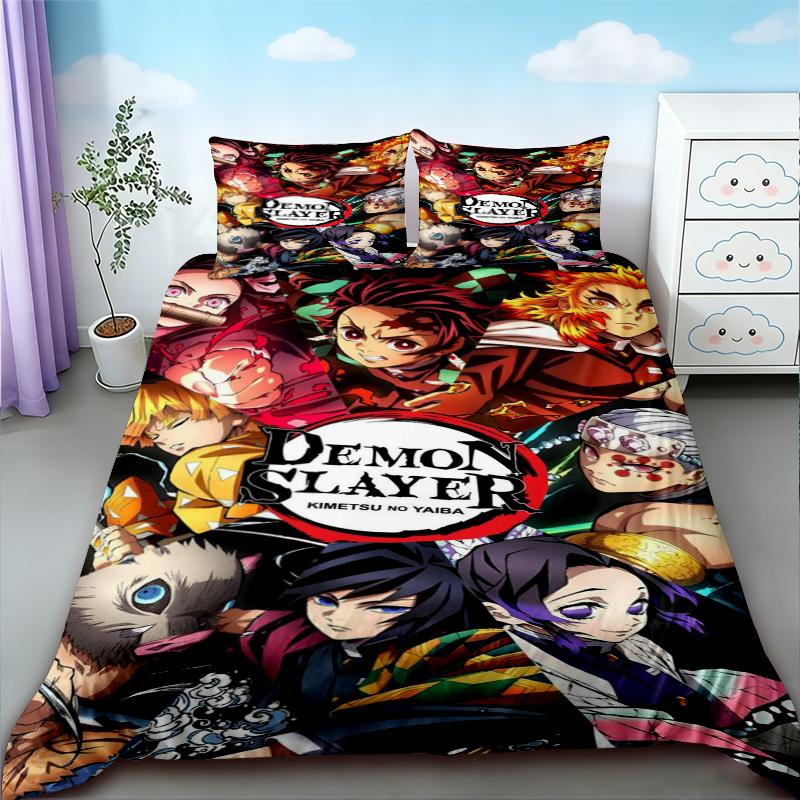Duvet Cover Demon Slayer Kimetsu No Yaiba Kamado Nezuko Anime  Polyester Bedding Set Duvet Cover Set Printed Cartoon Home Decor