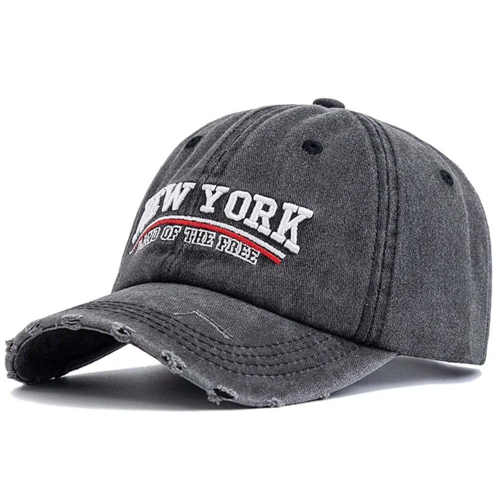Новая унисекс винтажная стираная хлопковая кепка с вышивкой New York, бейсболка для мужчин и женщин, ретро уличное искусство, уличная одежда, кепки для пап
