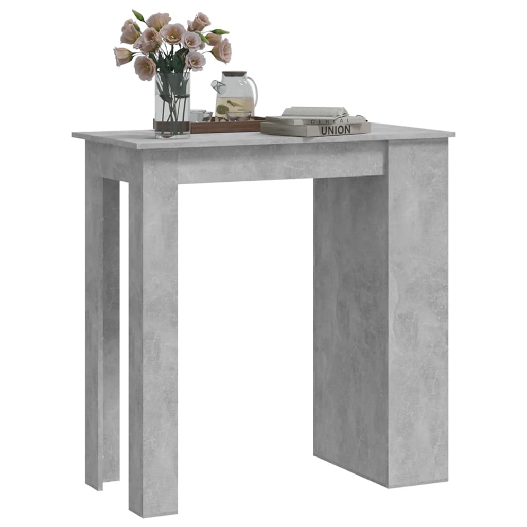 Bartisch with Shelf Concrete Grey 102 x 50 x 103.5 cm
