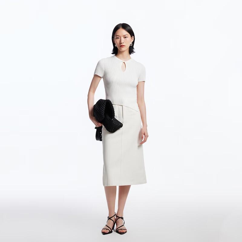 VEROMODA Hollow-Out Twist-Knot Knit Short-Sleeve Top