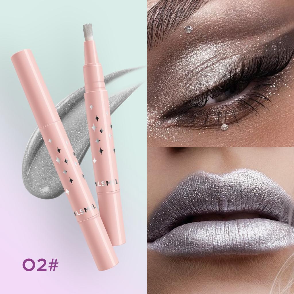 MLSMILE 8-цветная перламутровая кисть для жидких теней для век с мягкой щетиной. Бриллиантовые глянцевые жидкие тени для век, вращающиеся, многофункциональное использование.