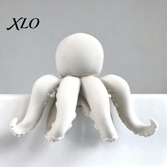 Funny Gift for Gamers 3D Printed Octopus Figurine, Cute Marine Animal Sculpture Life Collectibles Computer Monitor Decor, Desk Shelf Ornament, Unique