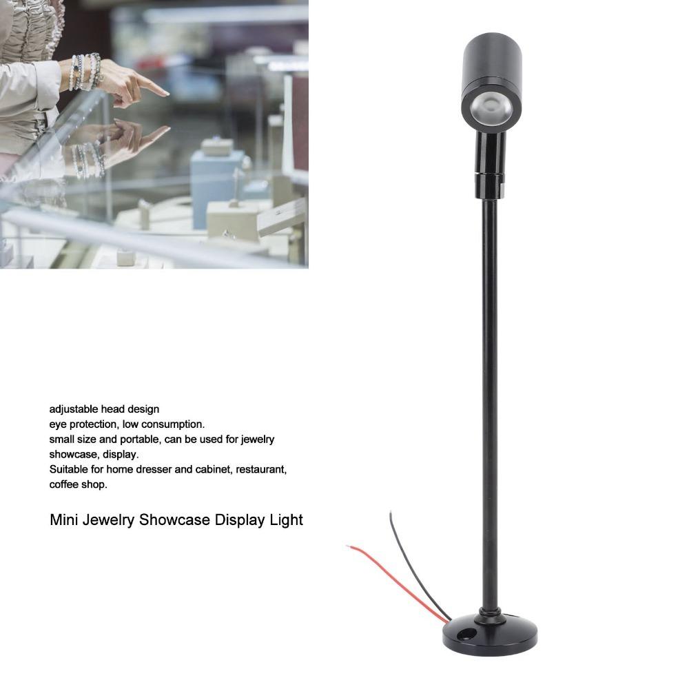 2 Pack Aluminum Body Jewelry Showcase Light Upright Mini Spotlight Jewelry Showcase