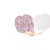 INS Style Oil Dropped Flower Rings, Fashion Versatile Minimalist Pearl Open Adjustable Hand Jewelry