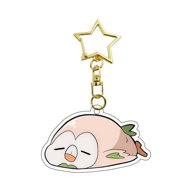 Акриловый брелок для аниме Torchic Rowlet Chikorita Cyndaquil Chespin Snivy Charmander Самодельный акриловый брелок-застежка для ключей Брелок