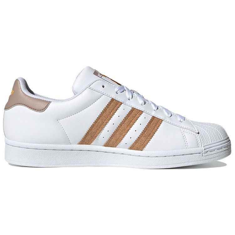 adidas Белые пробковые кроссовки унисекс Superstar Cloud-White Chalky-Brown Crew-Yellow GY0013
