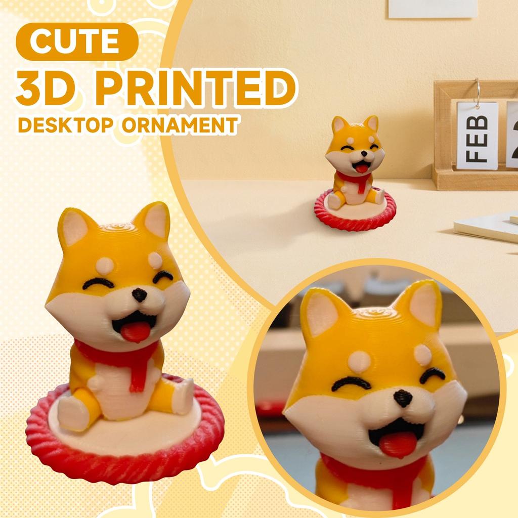 3D-печать милый мультфильм креативный сиба-ину настольный орнамент подвижная игрушка