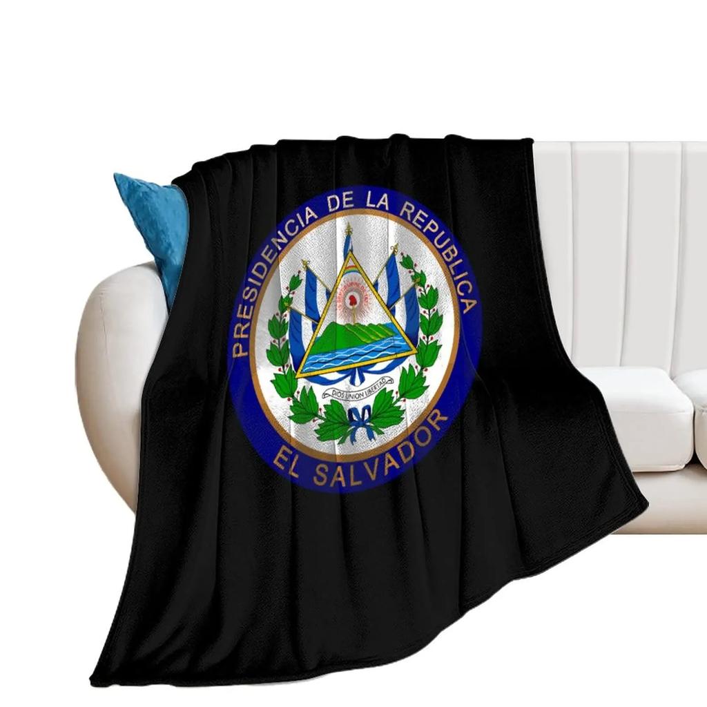 El Salvador Flag Blanket,Blue Sherpa Throw Blanket,Premium Office Sofa Flannel Blankets,Noon Break Blankets Durable Lap Blanket