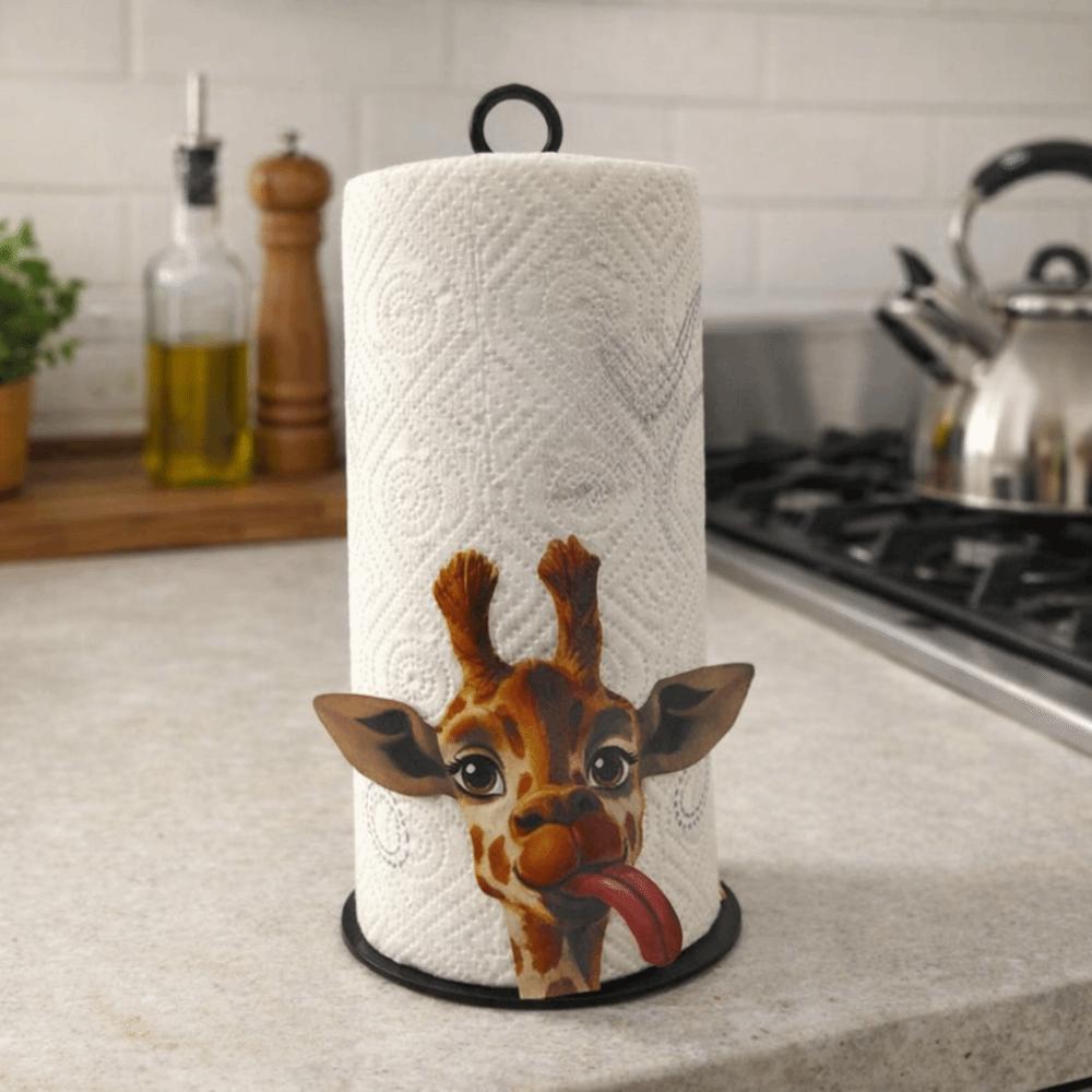 Cute Vertical Napkins Rack Iron Roll Paper Towel Holder Freestanding Tissue Holder Parties