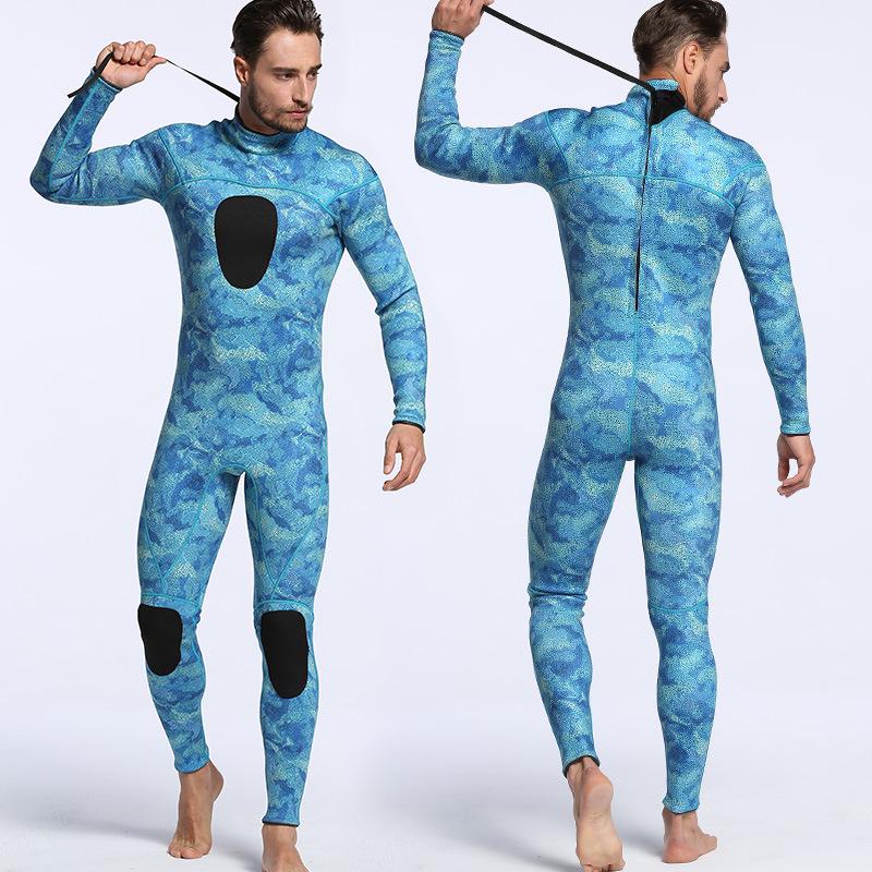 Neoprene 3MM Camouflage Diving Wetsuit - Warm, Cold-Proof One-Piece Surf Suit
