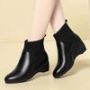 5 см Модные Удобные Туфли на Среднем Каблуке и Платформе Ботильоны Осень Зима 2025 Мягкая Кожа Гибкие Эластичные Носки-Ботинки Офис Мама