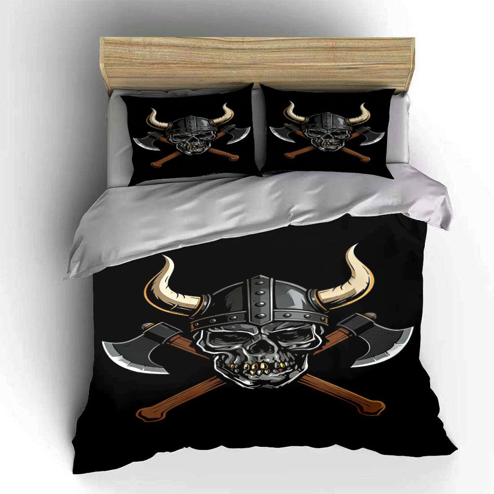 Horned helmet, skull, axes. Bedding sets Duvet cover sets Duvet covers Pillowcases(1 * Duvet Cover 2 * Pillowcases without duvet insert)