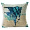 Exquisite 18" Blue Sea Animal Cotton Linen Cushion Cover For Stylish Living Spaces