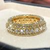 Горячие новинки, креативное кольцо из сплава желтого золота с полным бриллиантовым покрытием, европейские и американские украшения.