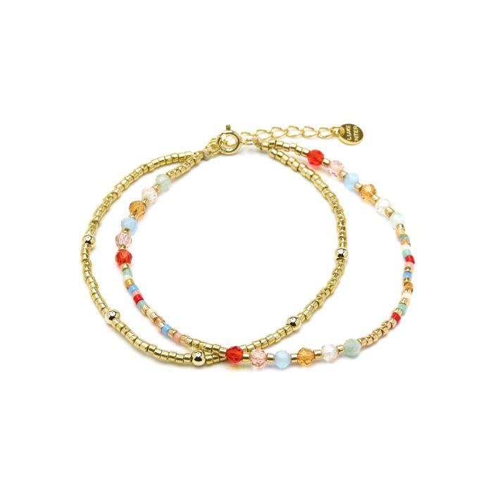 Bracelet - LUXENTER - Guth - Argent 925 - Or Jaune 18k - Cristal Multicolore