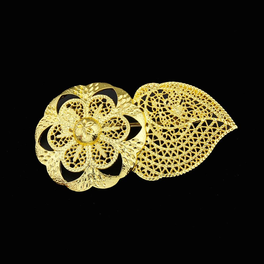 Gold Color Sunflower Women's Brooch Mink Wedding Jewelry Brown Brooch Special Accessories