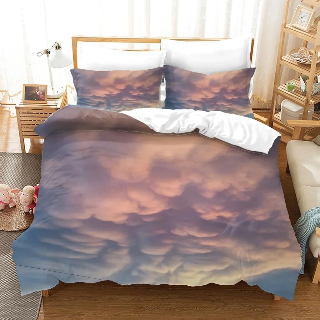 Комплект пододеяльника Cloud Sky размера King/Queen, розовый, сине-зеленый, красивый пейзаж, мягкий постельный комплект для детей, подростков, взрослых, девушек