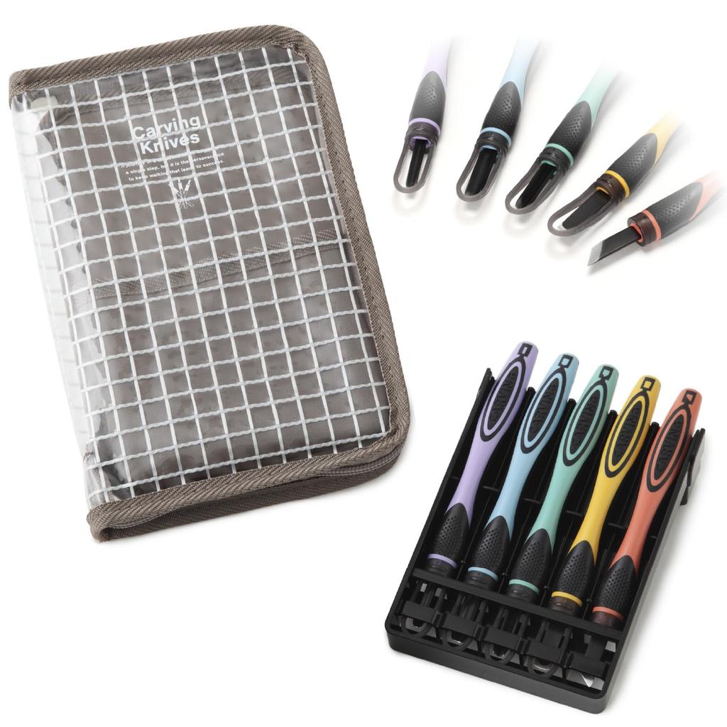 Набор резцов Moribe Creation 2WAYGRIP с защитой для безопасности Прозрачный x Серо-бежевый для правой руки CKT-166