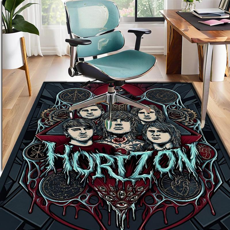 Bring Me the Horizon Pattern Rug, Indoor/Outdoor Mat, for Picnic, Gameroom, Bedroom, Office, Living Room, Home Decor Carpet, Birthday Gift