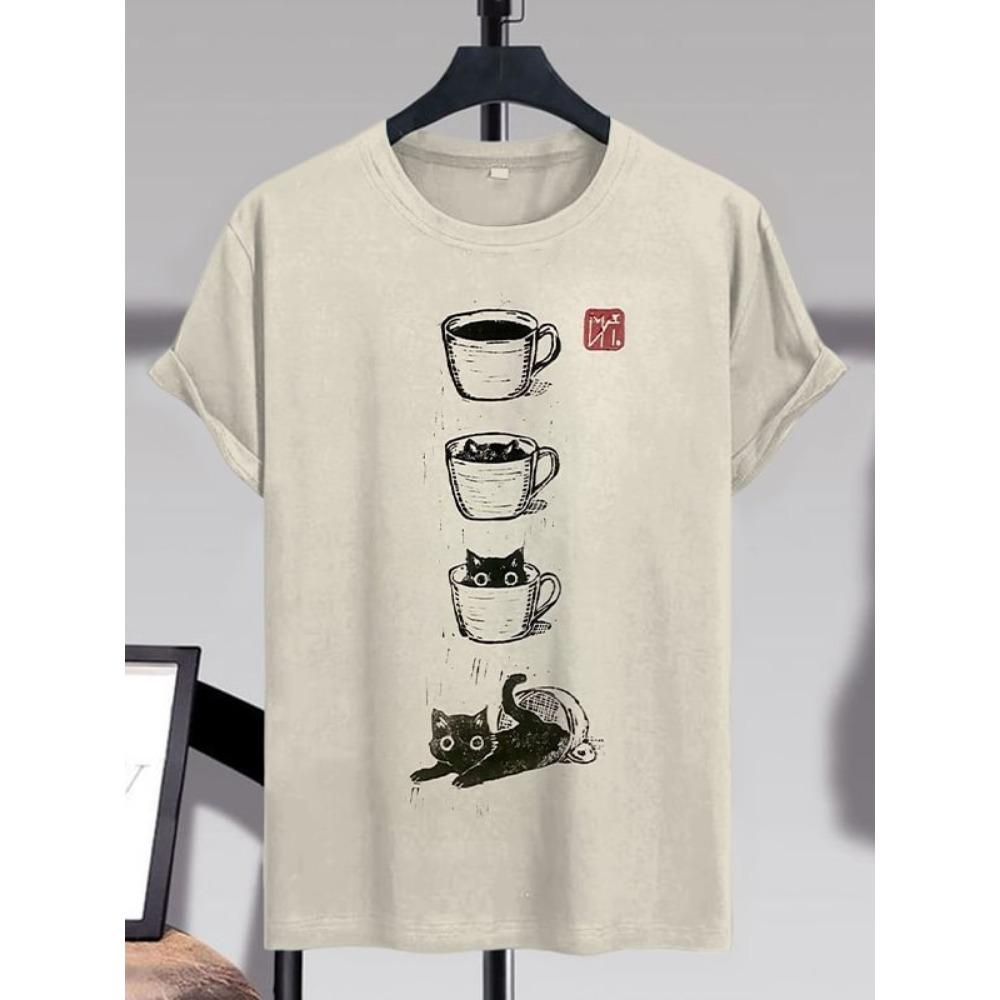 Summer Cartoon Funny Beer Cat 3D Print T-Shirts Men Women Short Sleeve T Shirt Oversized Harajuku Y2k Tops Casual Tees Man Clothing