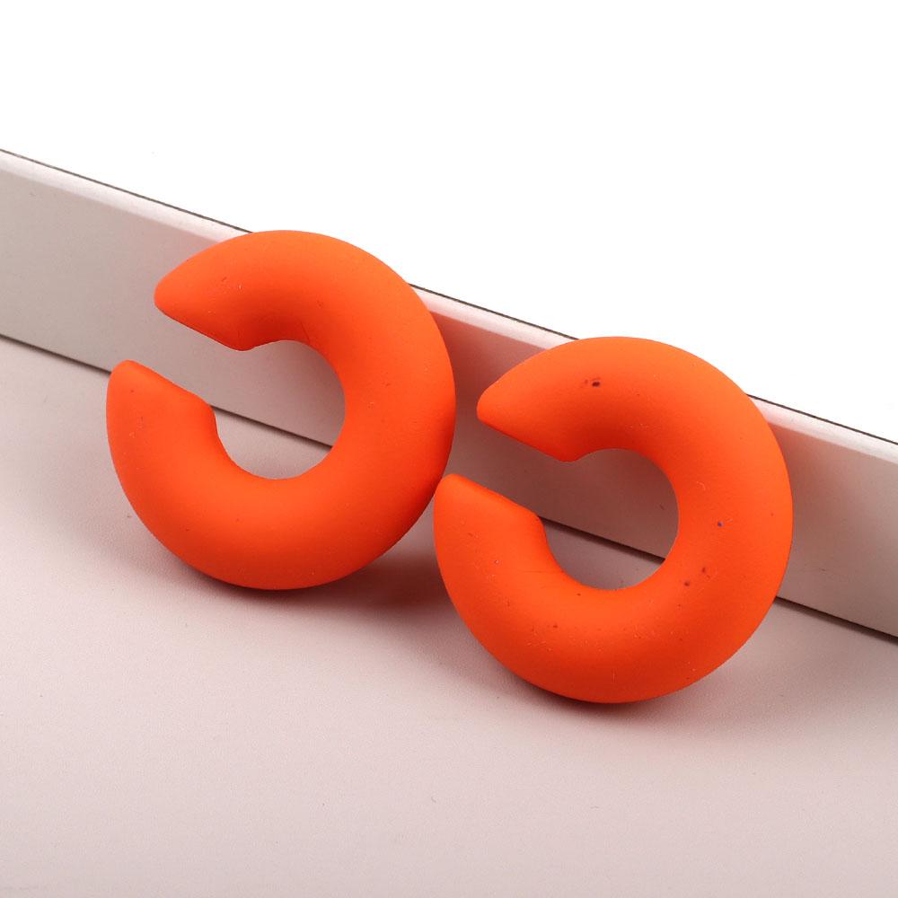 Новые корейские акриловые круглые серьги-клипсы для женщин, морозные красочные массивные круглые серьги-манжеты, эффектные серьги-трубки, толстые зажимы для ушей, ювелирные изделия