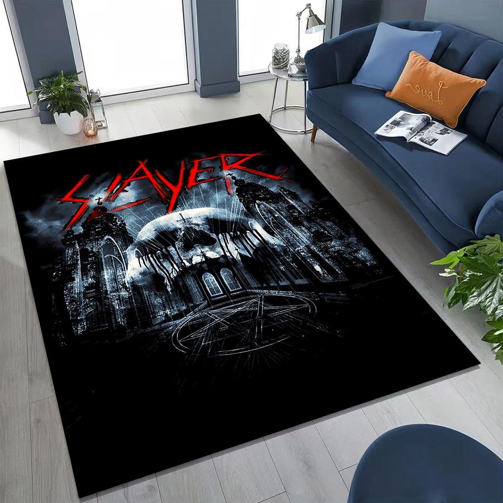 Ковер-ковер с изображением черепа, арт для хэви-метал рок-группы Slayer, для спальни, гостиной, дивана, домашний придверный коврик, декор, большой нескользящий коврик для пола