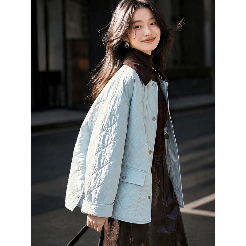 Mohanyimei Urban Light Warmth Contrast Collar Short Puffer Jacket