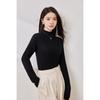 Silk-containing Wool Sweater Women's Early Autumn New Semi-turtleneck Knitted Sweater Sweater with Waffle Backing Top