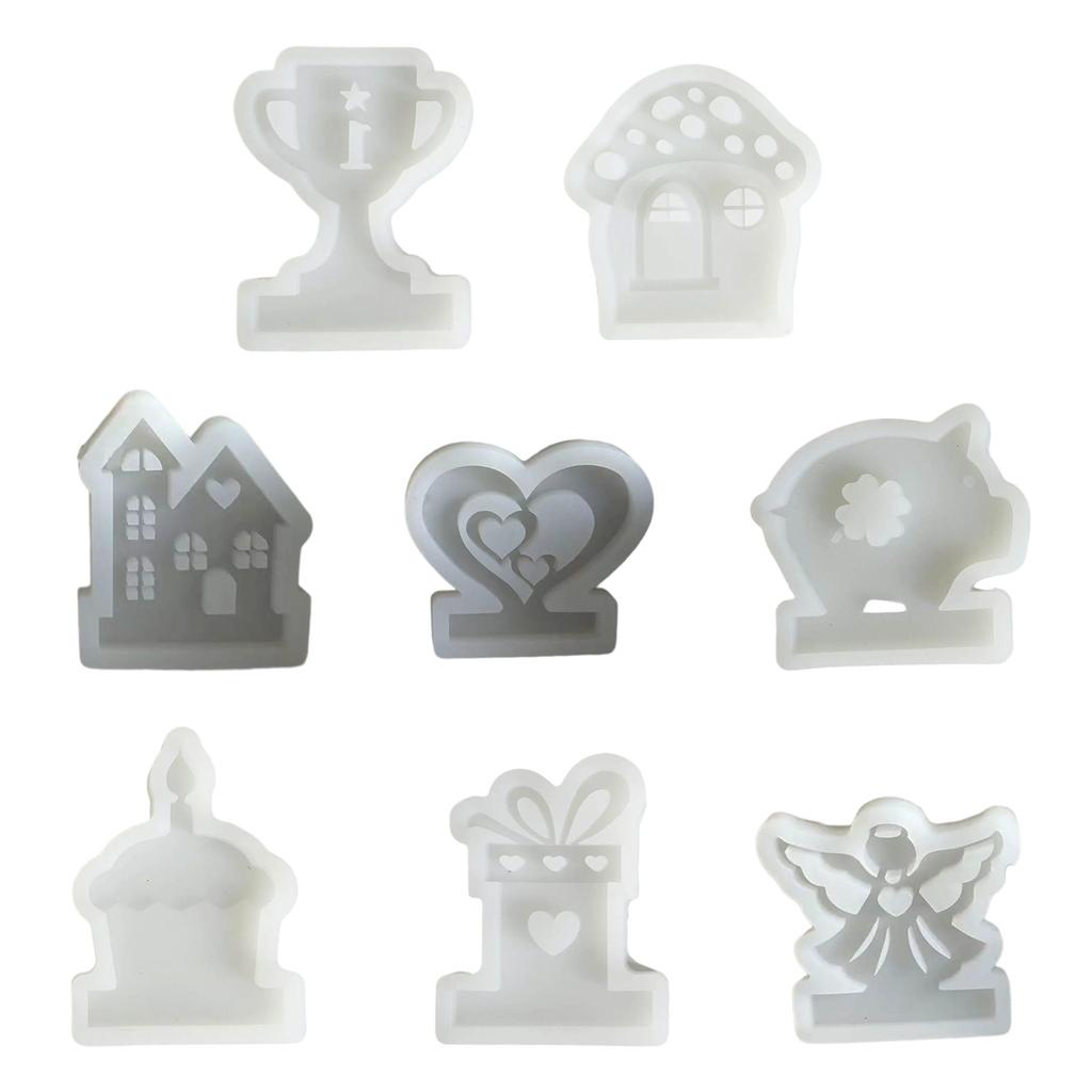 Trophy Silicones Molds for Art Craft Mushroom House Resins Molds Pig Silicones Molds Cupcake Gift Case Silicones Molds
