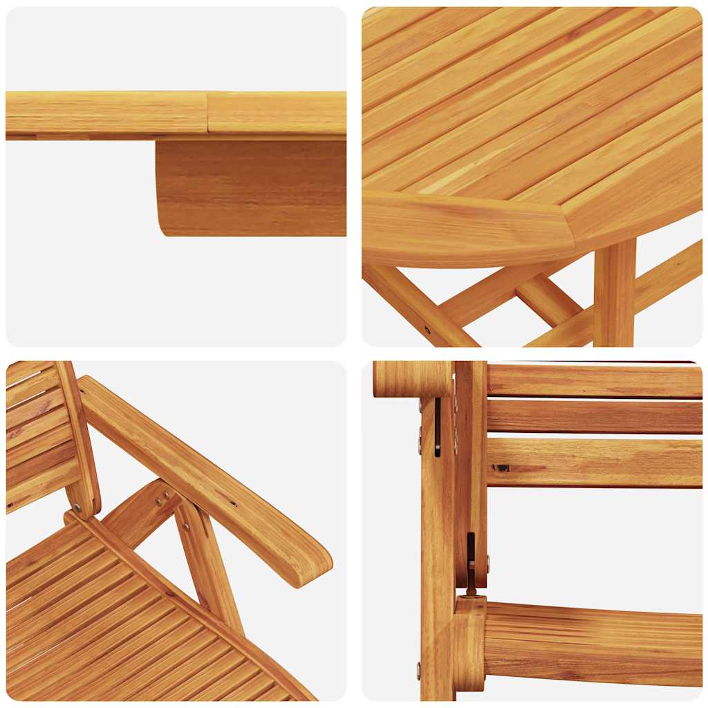 Garden Dining Set 7 pcs Brown Solid Acacia Wood