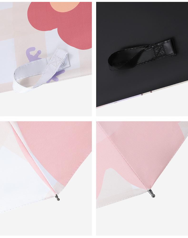 Cartoon Sunny & Rainy Dual-Use Auto Folding Umbrella for Adults & Students