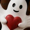 Halloween Desktop Decoration Angel Ghost Statue, Smiling Holding Heart Figurine, Cute Romantic Modern Aesthetic Room Decor Sculpture for Valentine's